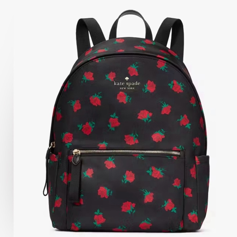Kate Spade Chelsea Rose Toss Printed Large Backpack NWT style KE436